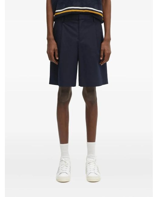 A.P.C. Blue Pleated-Front Shorts for men