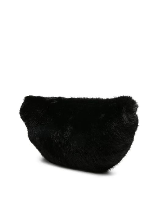 Max & Moi Black Logo-Engraved Curved Bag