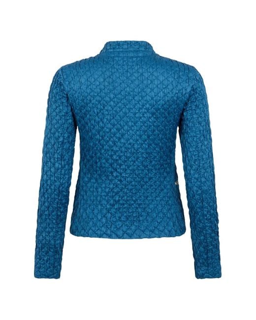 Moorer Blue Quilted Zip-Front Jacket
