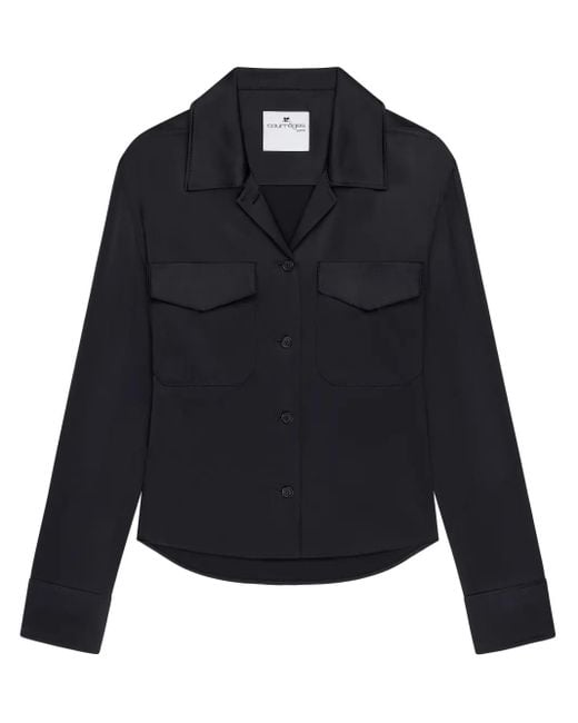 Courreges Blue Satin Shirt