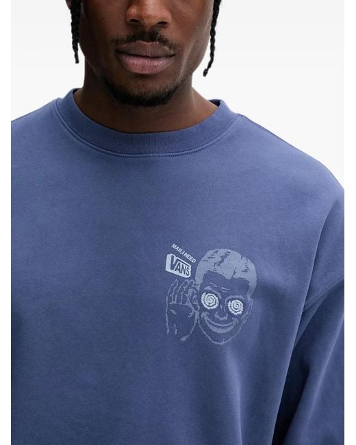 Vans Blue Graphic-Print Sweatshirt for men