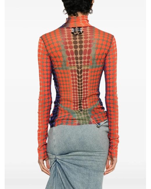 Jean Paul Gaultier Pink Patterned Top