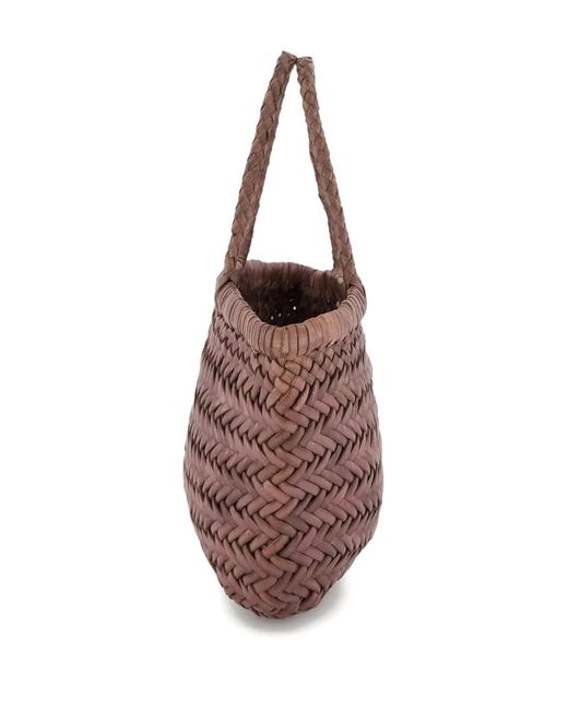 Dragon Diffusion Herringbone-Weave Leather Tote Bag in Brown | Lyst