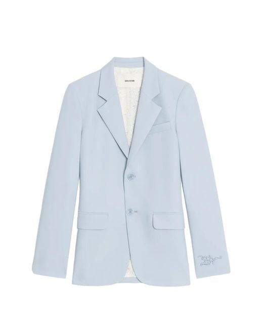 Zadig & Voltaire Blue Vanille Embroidery Tailoring Blazer