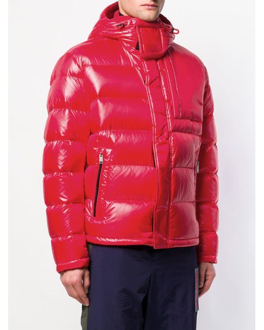 BOSS by HUGO BOSS Hooded Puffer Jacket in Red for Men | Lyst