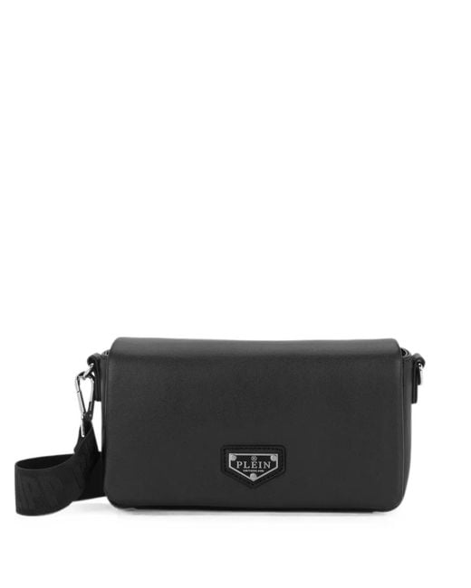 Philipp Plein Black Logo-Plaque Shoulder Bag
