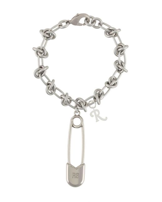 Raf Simons Metallic Safety-pin Knot Chain Bracelet for men