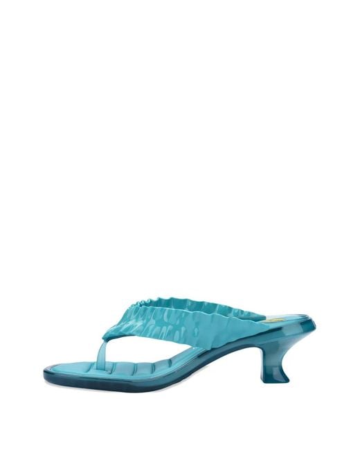 Melissa Blue X Ganni Ruffled Kitten-Heel Sandals