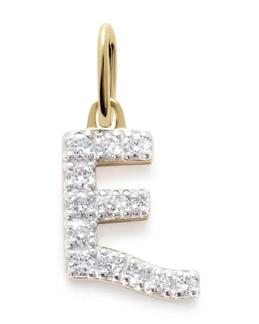 Monica Vinader White E Charm Diamond Necklace