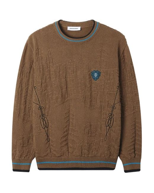 Maglione Con Dettaglio Goffrato di Kiko Kostadinov in Brown da Uomo