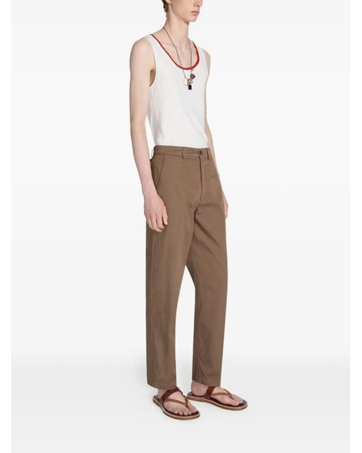 Dries Van Noten White Button Trousers for men