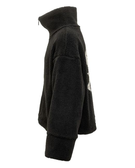 Barrow Black Fleece Zip-Up Jacket for men