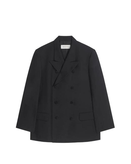 Dries Van Noten Black Oversized Wool Blazer for men
