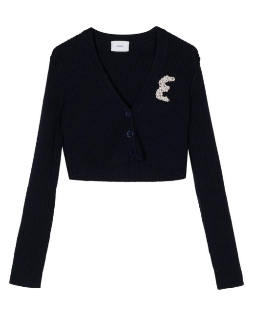Erdem Black Logo-embellished Wool Cardigan