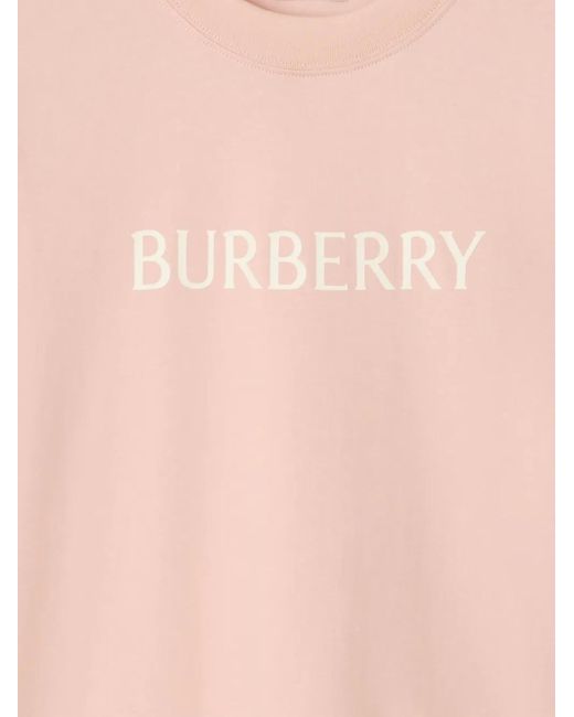 Burberry Katoenen T-Shirt Met Logoprint in het Pink