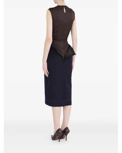 Maison Margiela Blue Chocolate Poly-Wool Dress