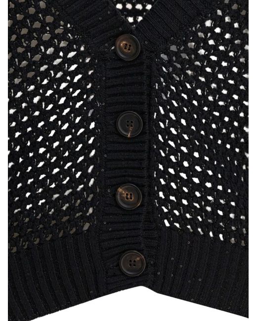 Cárdigan con lentejuelas Brunello Cucinelli de color Black