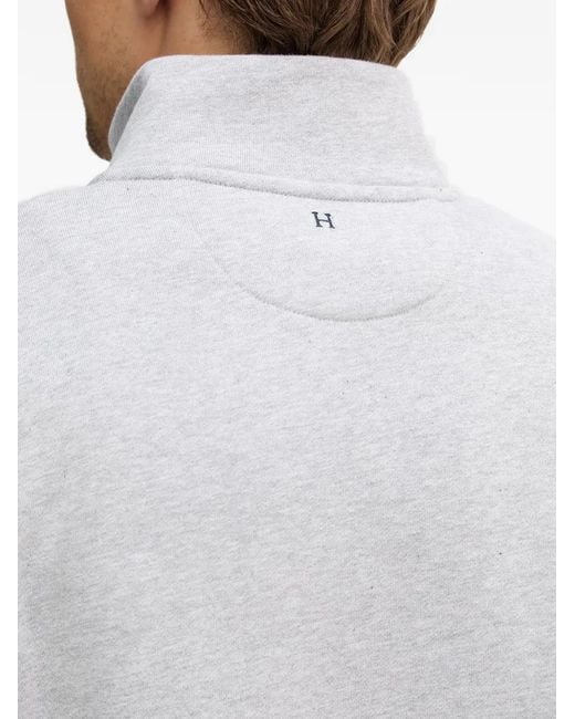Hackett Gray Sweat Col Zipp� for men