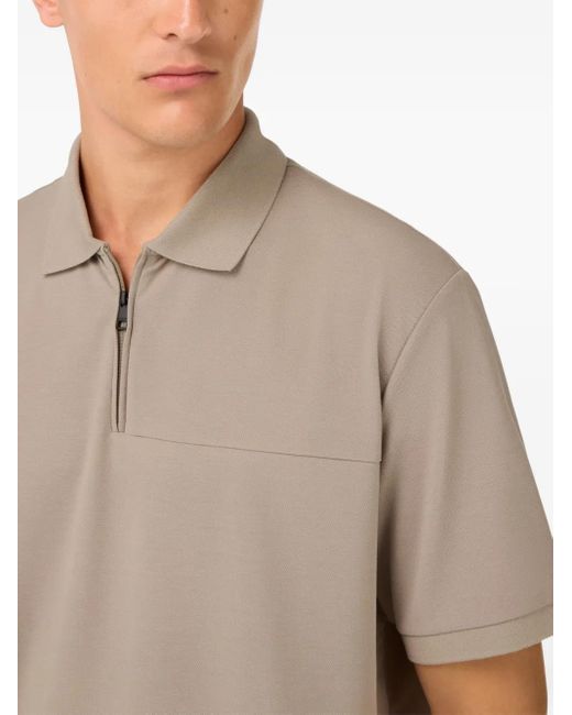 Boggi Poloshirt Mit Reißverschluss in Natural für Herren