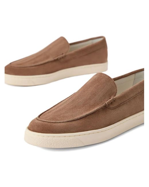 Brunello Cucinelli Brown Suede Loafers for men