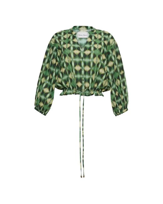 Cara Cara Green Perrin Geometric-Print Blouse