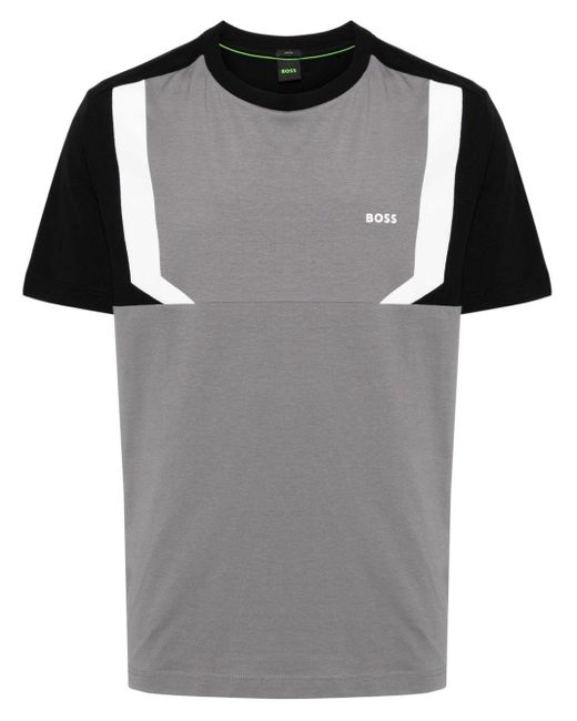 Boss Black Logo-print Panelled T-shirt for men