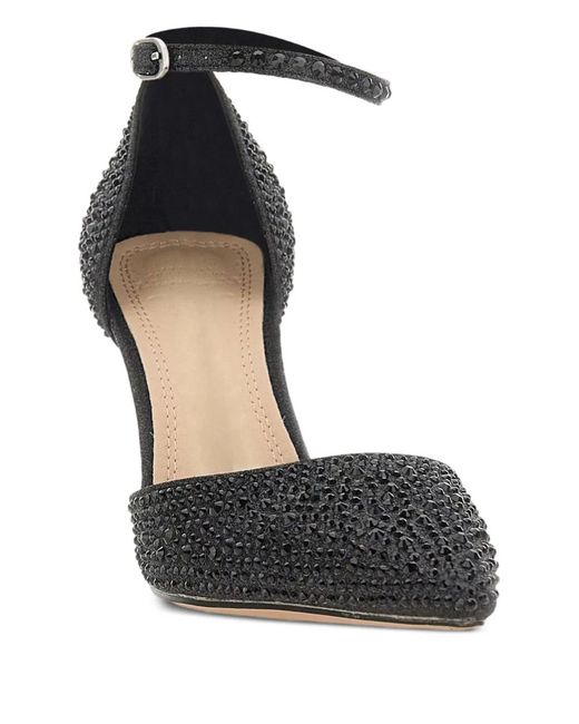 Twentyfourhaitch Black 90Mm Gruis Rhinestone Ankle-Strap Pumps
