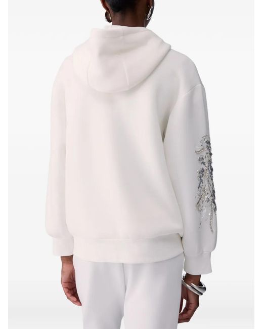 Liu Jo White Oversized Jacket With Jewel Embroidery