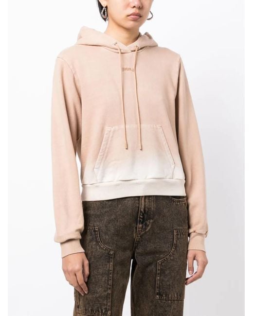 Juun.J Natural Logo-Embroidered Cotton Hoodie