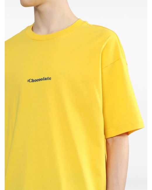 Chocoolate Katoenen T-shirt Met Logoprint in het Yellow voor heren