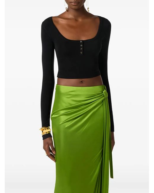 Elisabetta Franchi Black Haut Boutonné À Manches Longues
