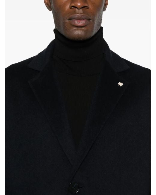 Manuel Ritz Black Single-Breasted Coat for men