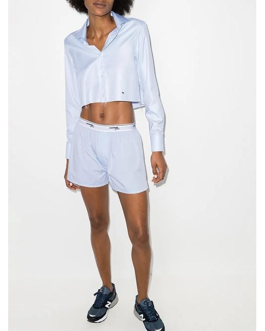 HOMMEGIRLS レディース ブルー ロゴ ショートパンツの通販はau PAY