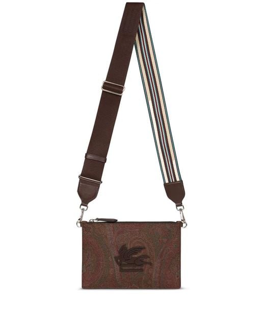 Etro White Pegaso-Motif Shoulder Bag for men
