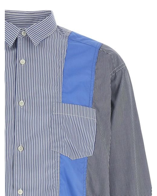 Comme des Garçons Blue Patchwork Shirt for men