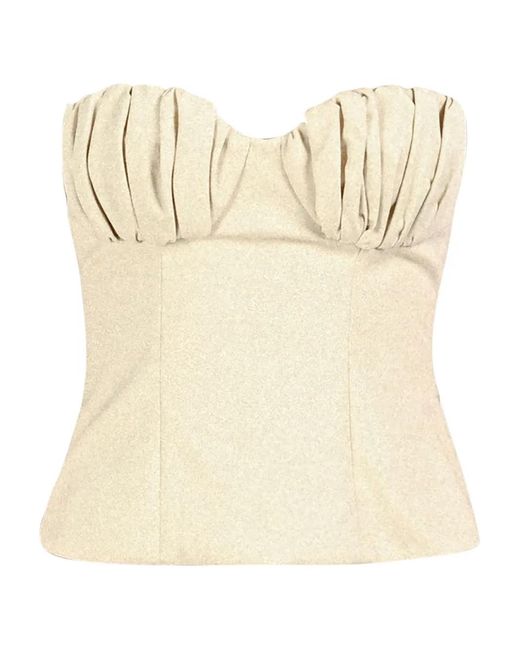 ROWEN ROSE Natural Bustier-Top Mit Raffungen