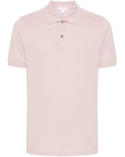 Sunspel Pink Short-sleeve Cotton Polo Shirt for men