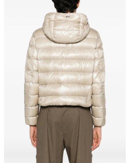 Herno Natural Hooded Quilted Zip-Up Jacket