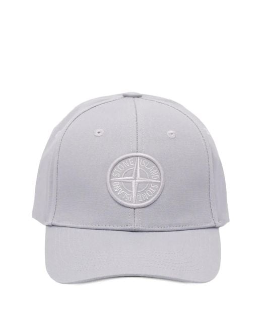 Stone Island Gray Compass-Patch Baseball Cap