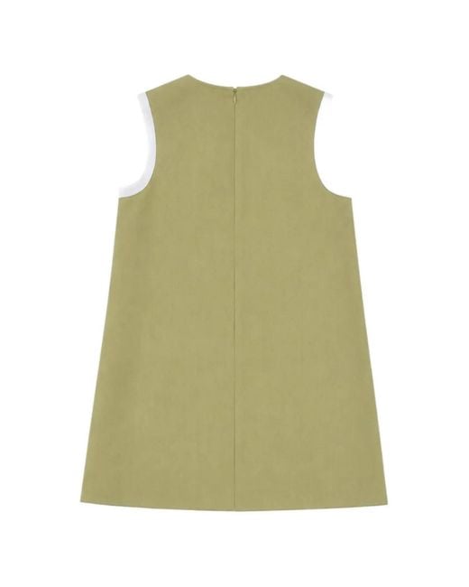 Moschino Green Contrast-Trim Sleeveless Dress