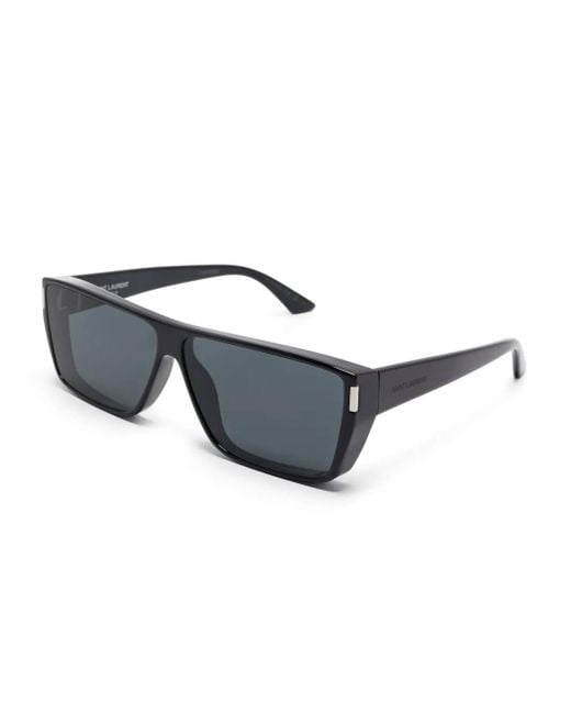 Saint Laurent Gray Rectangle-Frame Sunglasses