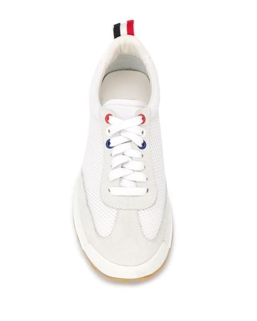 Thom Browne White Tech Runner-Turnschuhe mit Einsätzen