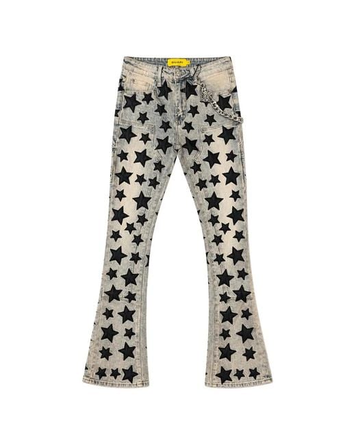 GUAPI White Star-Appliqué Jeans for men