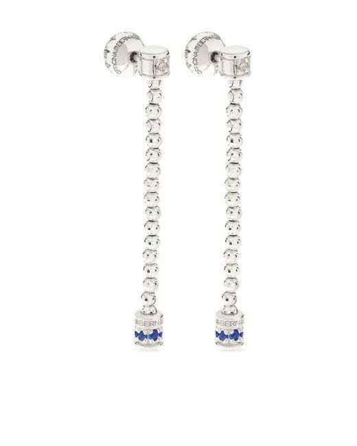 Officina Bernardi White 18Kt Moon Sapphire And Diamond Drop Earrings