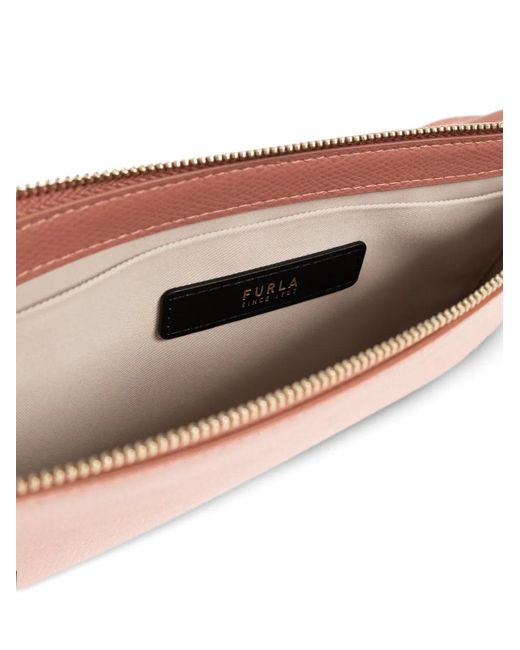 Furla Pink Iride Leather Clutch Bag
