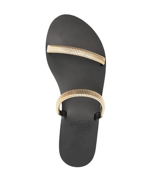 Ancient Greek Sandals White Saita Flar Sandals