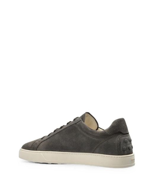 Tod's Gray Suede Logo-Embossed Sneakers for men