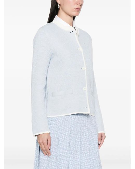 Thom Browne White Honeycomb-Knit Jacket