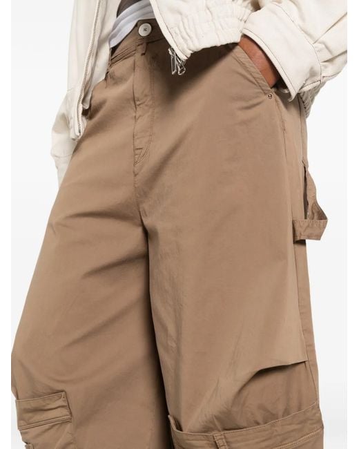 High Broek Met Opgestikte Zak in het Natural
