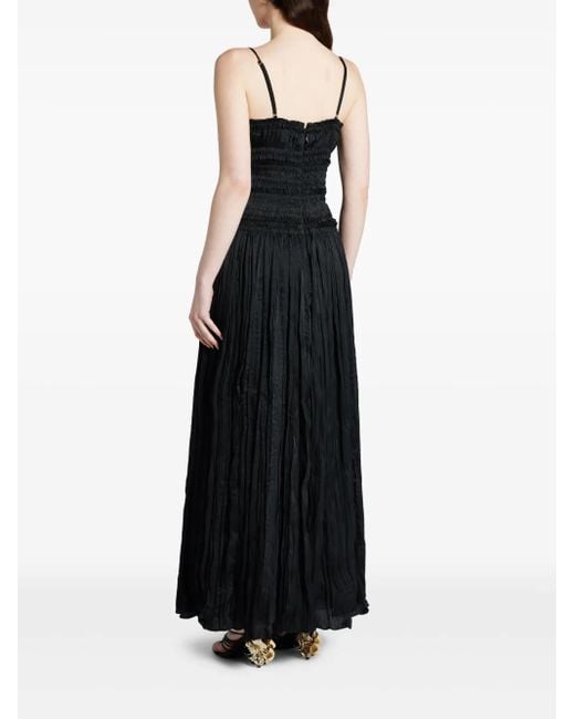 Aje. Black Ruched-Detailing Midi Dress